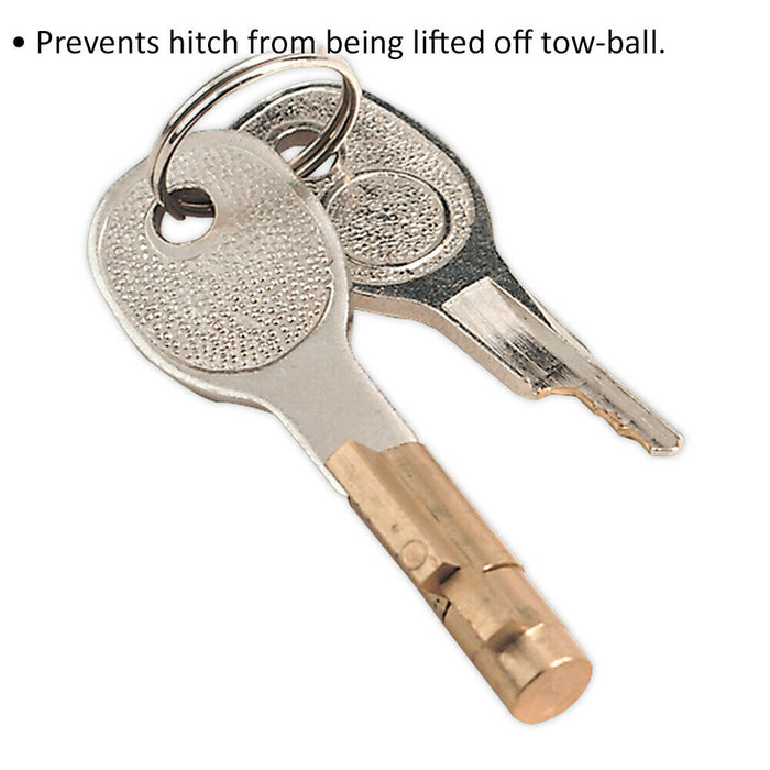 Hitch Lock & Key - Suitable for ys09998 50mm Towing Hitch - Security Lock Loops