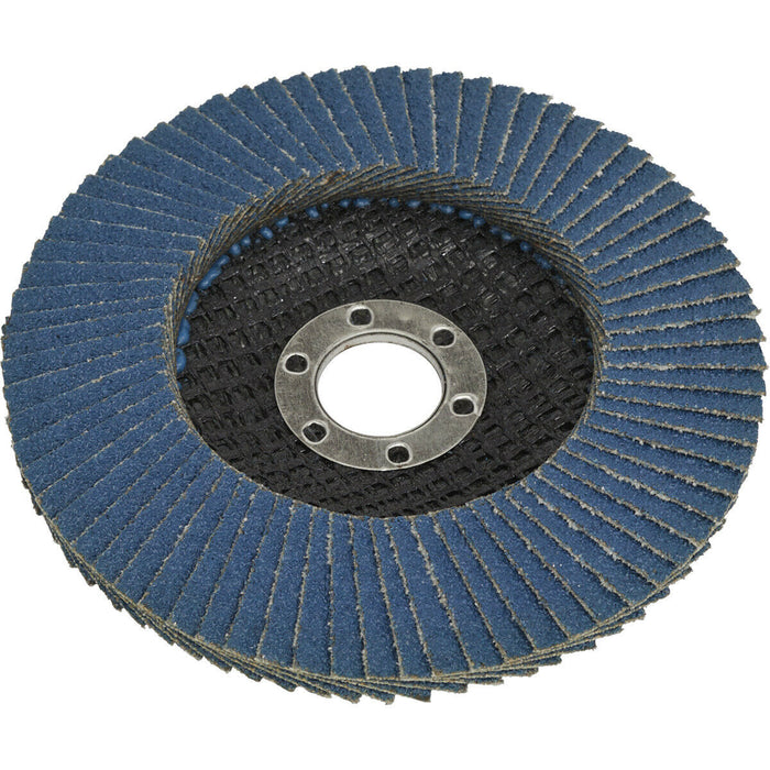 100mm Zirconium Flap Disc - 16mm Bore - Depressed Centre Disc - 80 Grit Loops