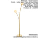 Floor Lamp Light Satin Brass & Opal Glass 2 x 3W LED G9 Complete Lamp Loops