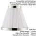 8" Luxury Round Tapered Lamp Shade White Pleated Organza Fabric & Bright Nickel Loops