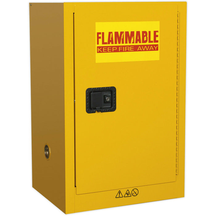 Flammable Substance Storage Cabinet - 585mm x 455mm x 890mm - 3-Point Key Lock Loops