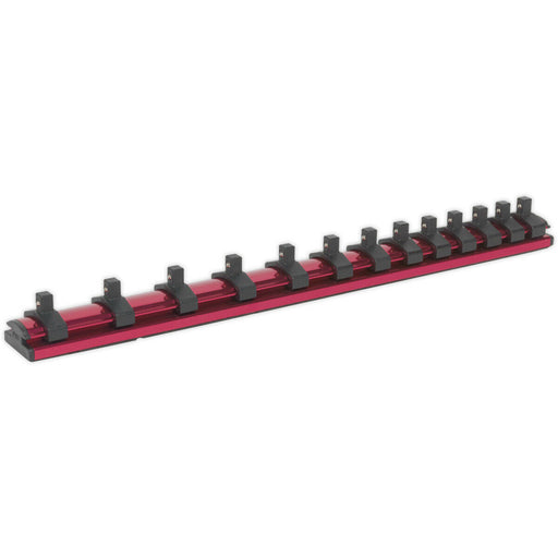 1/4" Square Drive Bit Holder - 13x Socket Capacity - Retaining Rail Bar Storage Loops
