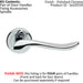 4x PAIR Scroll Shaped Lever Handle on Round Rose Concealed Fix Polished Chrome Loops