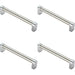 4x Round Tube Pull Handle 176 x 16mm 160mm Fixing Centres Satin Nickel & Chrome Loops
