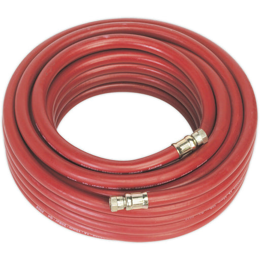 Rubber Alloy Air Hose with 1/4 Inch BSP Unions - 15 Metre Length - 10mm Bore Loops