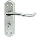 PAIR Curved Handle on Sculpted Bathroom Backplate 180 x 48mm Chrome Loops