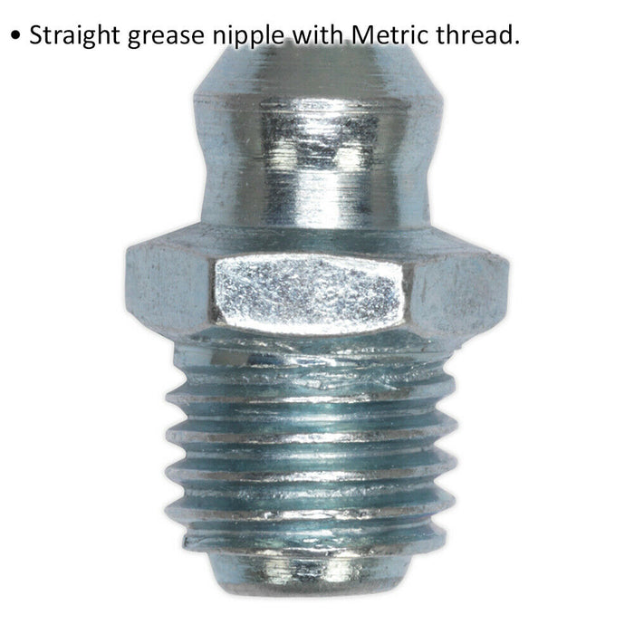 25 PACK - Straight Grease Nipple Fitting - M8 x 1mm Metric Thread Size Loops