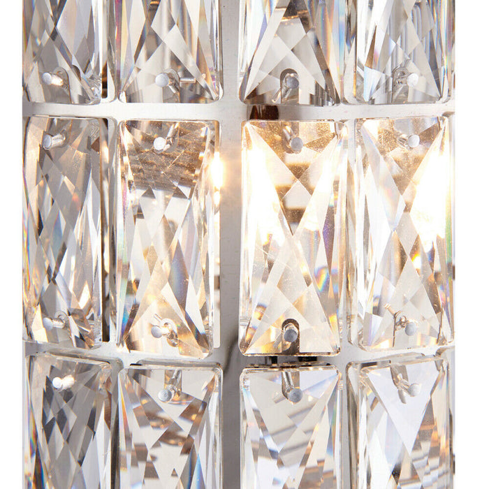 Crystal LED Wall Light Chrome & Clear Glass Shade Pretty Dimmable Lamp Fitting Loops