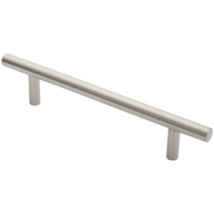 19mm Straight T Bar Pull Handle 225mm Fixing Centres Satin Stainless Steel Loops