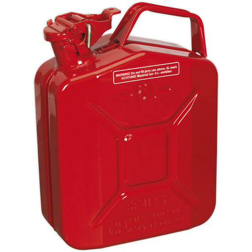 5 Litre Jerry Can - Leak-Proof Bayonet Closure - Fuel Resistant Lining - Red Loops