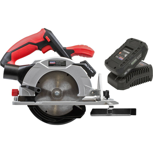 20V 150mm Cordless Circular Saw Kit - Powerful Laser Guided Cutter With Guide Loops
