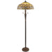 Floral Tiffany Glass Floor Lamp - Dark Bronze Finish - 2 x 60W E27 GLS Required Loops