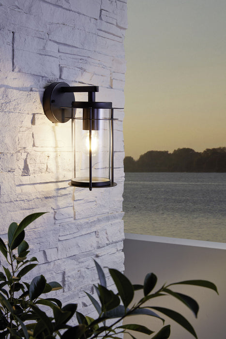 2 PACK IP44 Outdoor Wall Light Black Dome Down Shade 1x 60W E27 Porch Lamp Loops