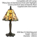 Tiffany Glass Table Lamp Light Dark Bronze & Amber Bead Art Nouveau Shade i00209 Loops