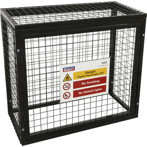 Gas Cylinder Storage Cage - 2x 47KG Cylinders - Outdoor Butane / Propane Safety Loops