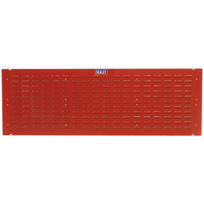 2 PACK - 1500 x 500mm Red Louvre Wall Mounted Storage Bin Panel - Warehouse Tray Loops