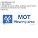 1x MOT VIEWING AREA Health & Safety Sign - Self Adhesive 300 x 100mm Sticker Loops