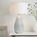 2 PACK Modern Textured Table Lamp Chrome Glass Base & White Shade Bedside Light Loops