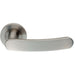 PAIR Curved Handle with Rounded Ends Concealed Fix Round Rose Satin Steel Loops
