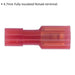 100 PACK Fully Insulated Female Terminal - 4.7mm - 22 to 18 AWG Cable - Red Loops