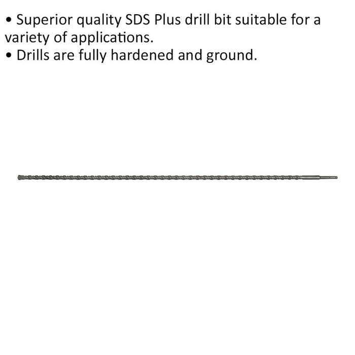 16 x 1000mm SDS Plus Drill Bit - Fully Hardened & Ground - Smooth Drilling Loops