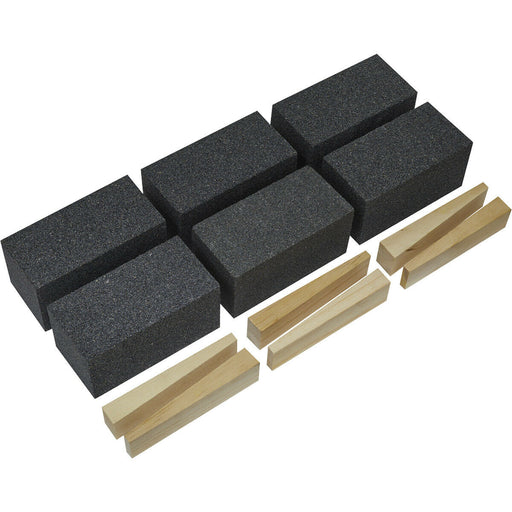 6 PACK Silicon Carbide Floor Grinding Block - 50 x 50 x 100mm - 36 Grit Loops