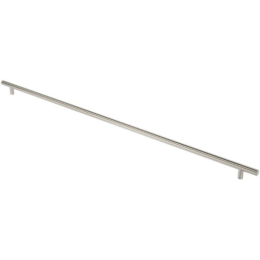Straight T Bar Pull Handle 1800 x 30mm 1630mm Fixing Centres Satin Steel Loops