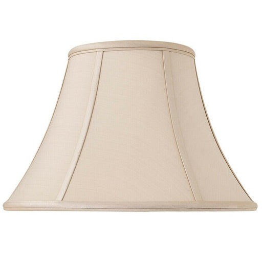 16" Inch Luxury Bowed Tapered Lamp Shade Traditional Oyster Silk Fabric & White Loops