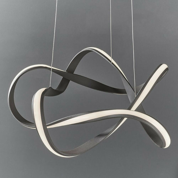 LED Ceiling Pendant Light 44W Warm White 630mm Brown Loop Feature Strip Lamp Loops