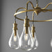 Ceiling Pendant Light - Antique Brass Plate & Clear Glass - 5 x 6W LED E14 Loops