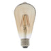 Vintage Style LED Filament Bulb - Pear Shaped E27 Lamp - Amber Tinted Glass Loops