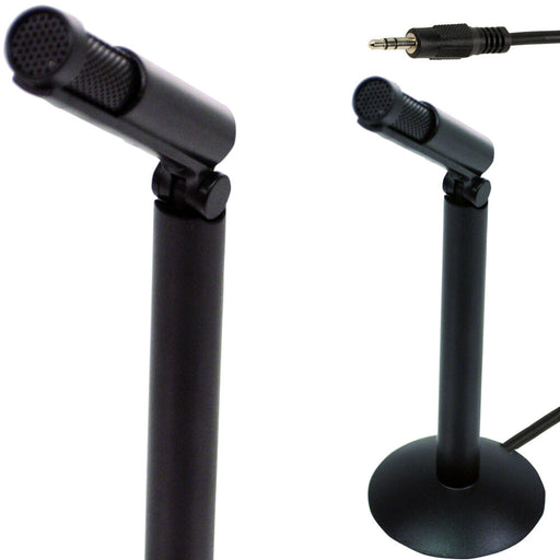 3.5mm Mini Stereo Microphone PC MAC Laptop AUX Compact Phone Record Audio Base Loops