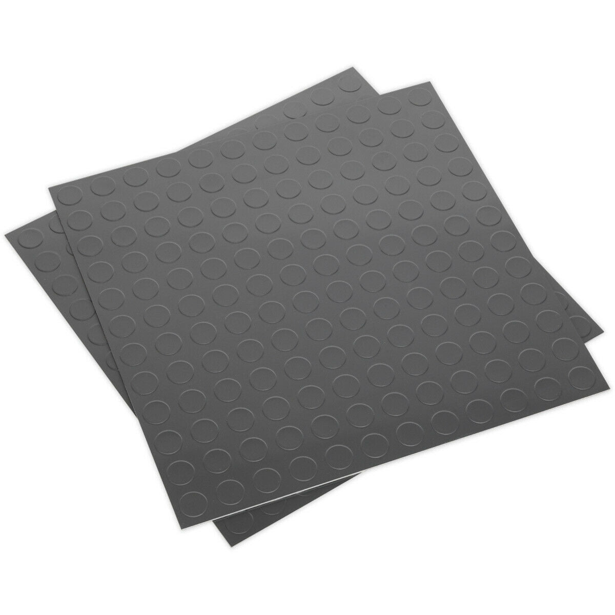 16 PACK Vinyl Floor Tile - Peel & Stick Backing - 457.2 x 457.2mm - Silver Coin Loops