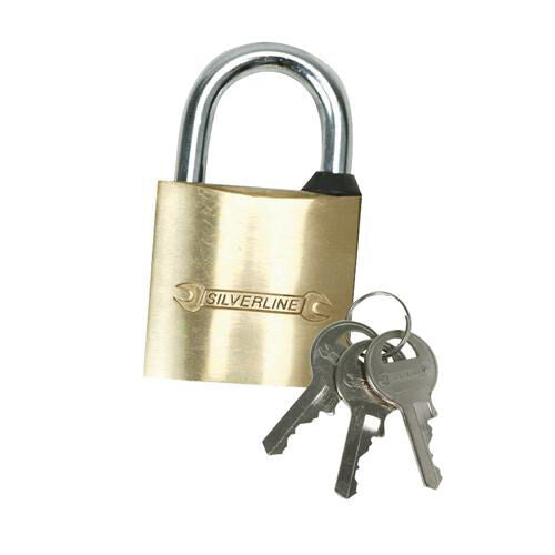 30mm Brass Padlock 5mm Steel Shackle Diameter 3 Brass Keys Security Lock Loops