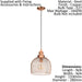 Hanging Ceiling Pendant Light Copper Wire Mesh Shade 1x 60W E27 Feature Lamp Loops