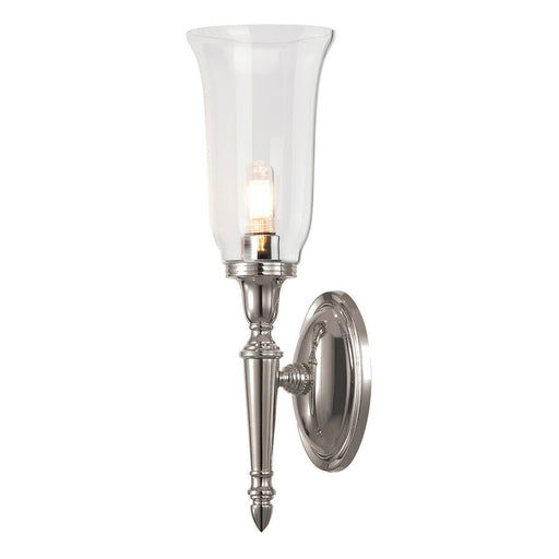 IP44 Wall Light Tall Clear Glass Shade LED Included Polished Nickel LED G9 3.5W Loops