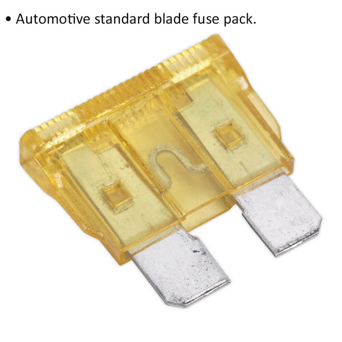 50 PACK 20 Amp Automotive Standard Blade Fuse - 20A Auto Vehicle Car Fuse Loops