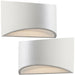 2 PACK 200mm LED Wall Light Warm White Primed White (ready to paint) Curved Lamp Loops
