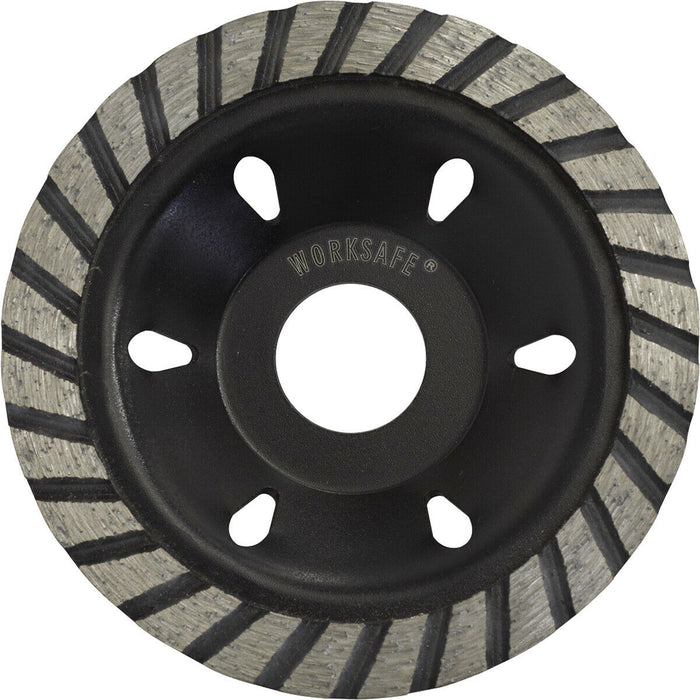 Diamond Cup Stone Concrete Grinding Disc - 105mm Dia - 22mm Bore - Angle Grind Loops