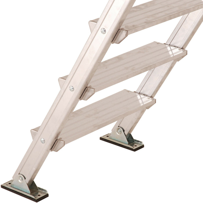 3 Tread Industrial Bridging Steps & Handle Crossover Ladder 1.2m x 0.5m Platform Loops