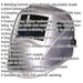 Silver Auto Darkening Welding Helmet - Adjustable Shade Knob - Grinding Function Loops
