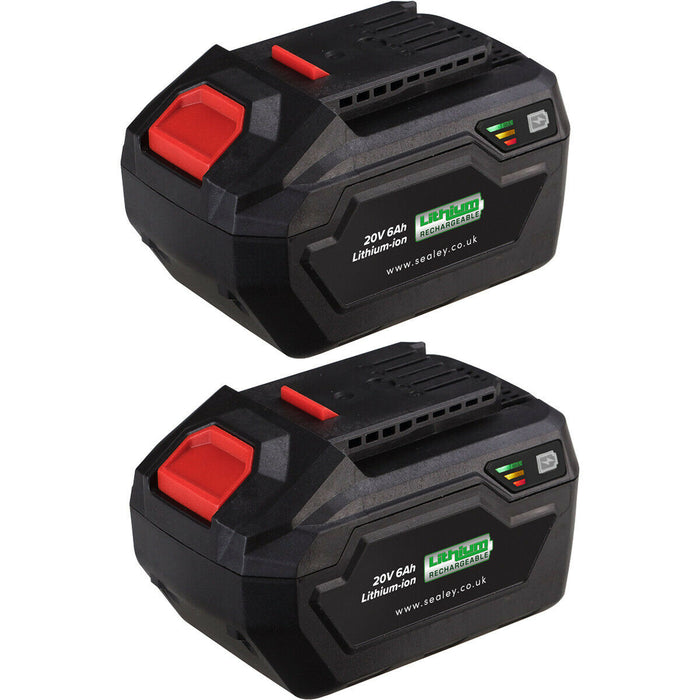 2 PACK Lithium-ion Power Tool Batteries for SV20V Series - 20V 6Ah Battery Loops