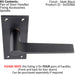 4x PAIR Flat Straight Handle on Slim Lock Backplate 150 x 50mm Matt Black Loops