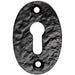 Oval Shaped Escutcheon Lock Profile 49 x 32.5mm Black Antique Keyhole Cover Loops