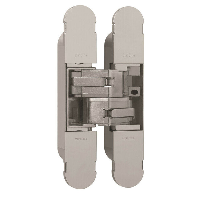 2x 134 x 24mm Concealed Medium Duty Hinge Fits Unrebated Doors Nickel Plated Loops