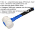 16oz Rubber Mallet with Fibreglass Shaft - Non-Marking Head - Textured Grip Loops