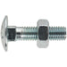 50 PACK Zinc Plated Coach Bolt and Nut - M10 x 40mm - 1.5mm Pitch - DIN 603 Loops