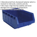 12 PACK Blue 310 x 500 x 190mm Plastic Storage Bin - Warehouse Part Picking Tray Loops