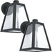 2 PACK IP44 Outdoor Wall Light Black Trapeze Lantern 1x 60W E27 Porch Lamp Loops