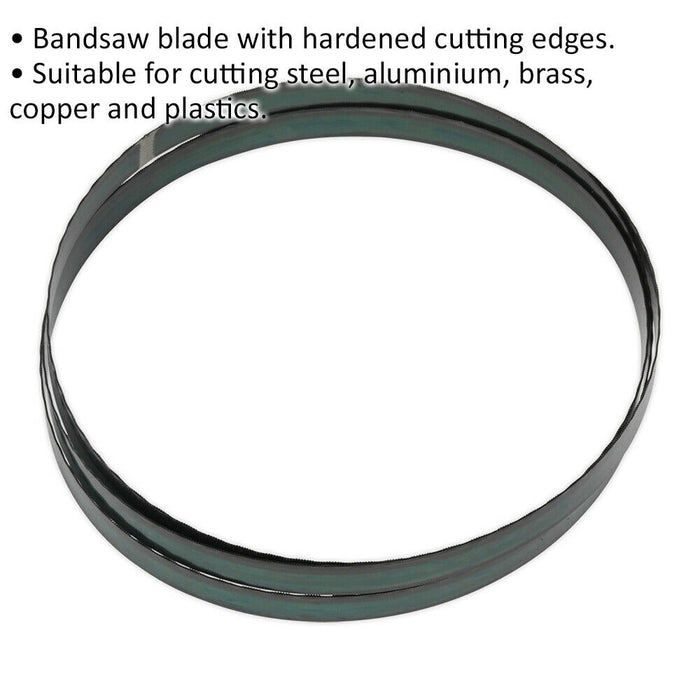 2362 x 19 x 0.81mm Bandsaw Blade 24 TPI Hardened Cutting Edges Steel Brass Metal Loops